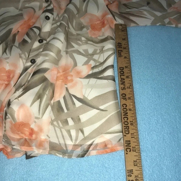 JONES NEW YORK COLLECTION silk semi-sheer long sleeve button up top NEW size 2P - Picture 10 of 13